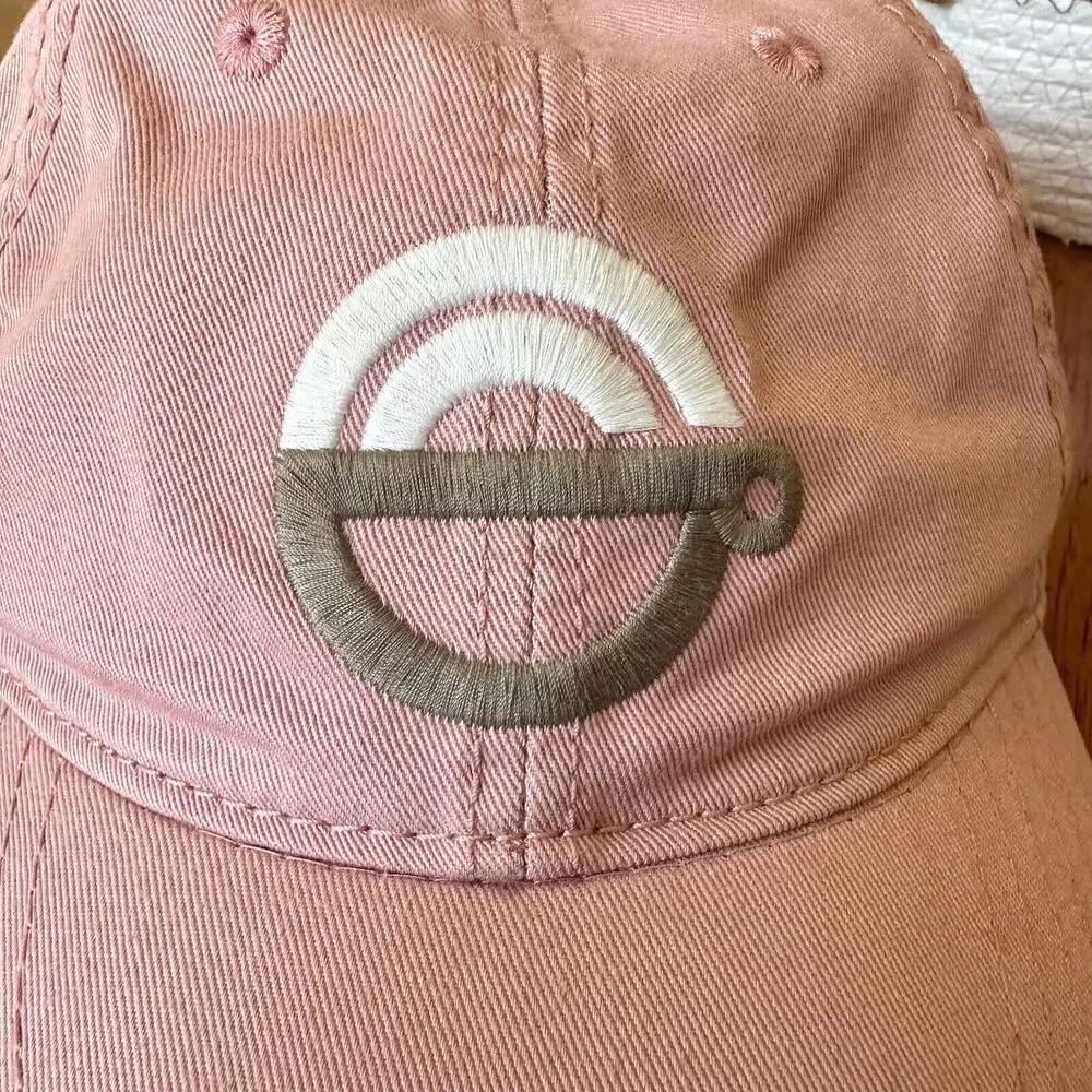 Greater Goods‎ Coffee Baseball Cap Austin TX Dusty Pink Cotton Hat Embroidered - Picture 2 of 12